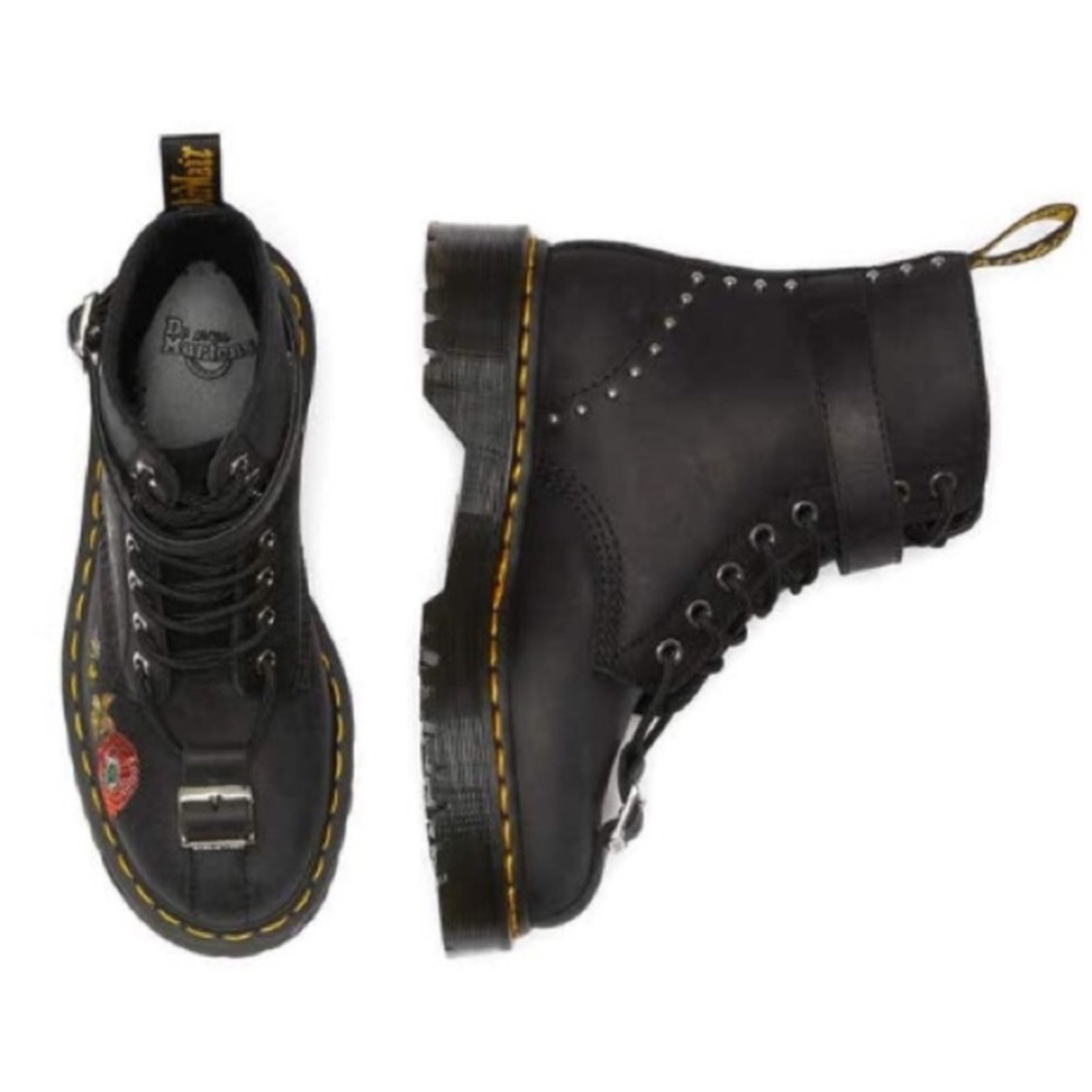 Dr. Martens Gomez Floral Embroidered Combat Boot Platform RARE - Picture 3 of 9